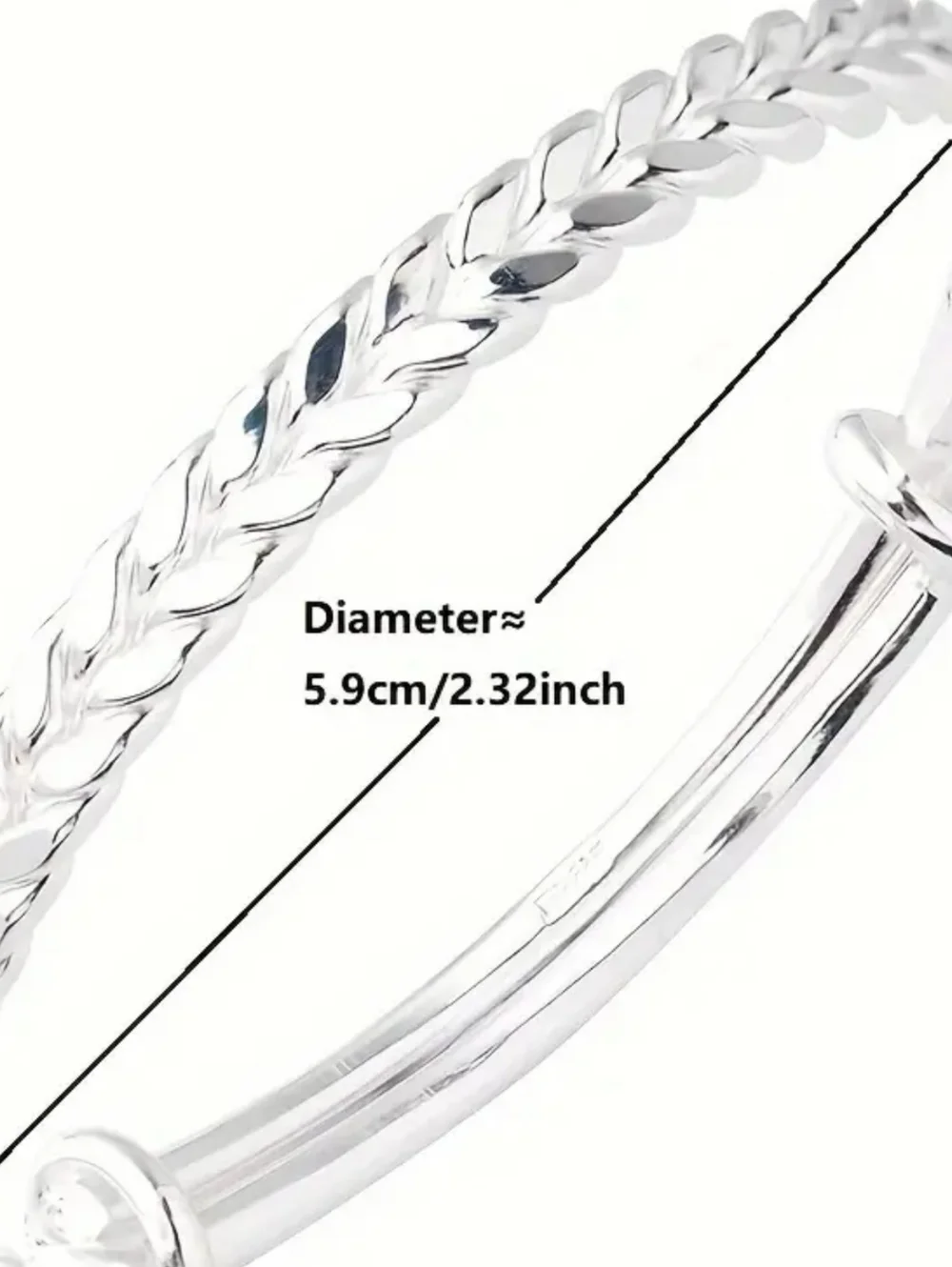 S925 Silver Lady's Unique Wheat-shaped Bracelet Adjustable - Picture 2 of 3